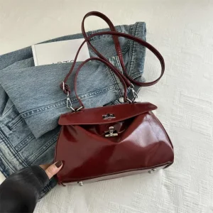 twist lock flap closure handbag purse